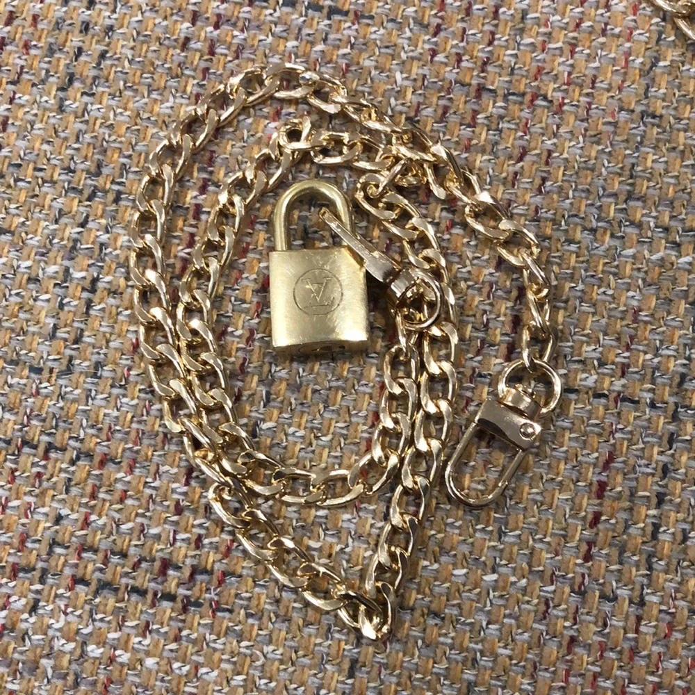 Non-Branded Gold Tone Chain Necklace For LV Lock Key 8” 16” 18” 23” 32” 42” 47” - Picture 11 of 16
